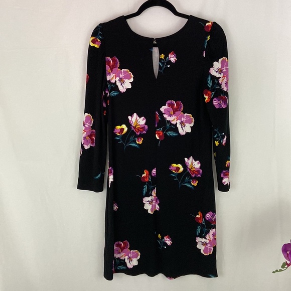 Old Navy Black Floral Long Sleeve Dress Size SP - Picture 4 of 8